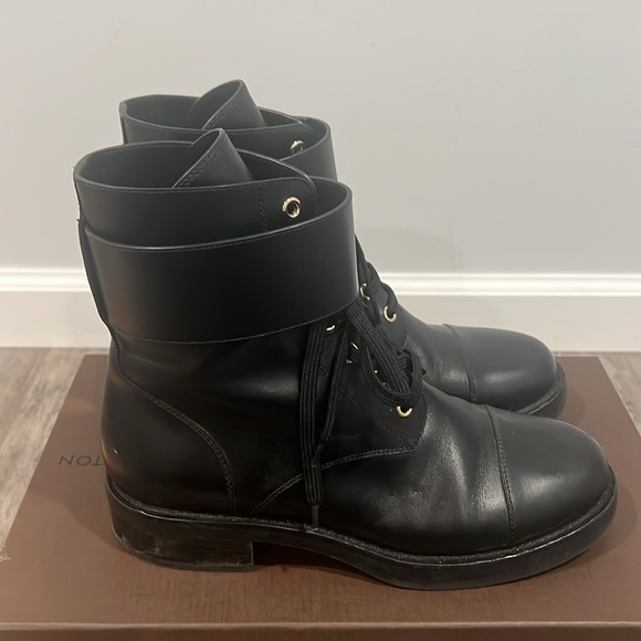 LOUIS VUITTON Calfskin Wonderland Ranger Boots Size 38.5 Black Leather - Picture 5 of 16